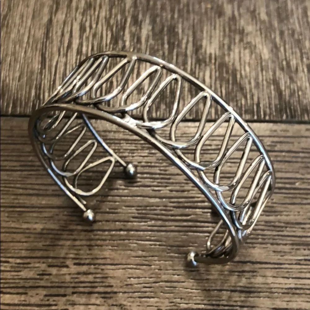 Silvertone Cuff with Loops of Metal